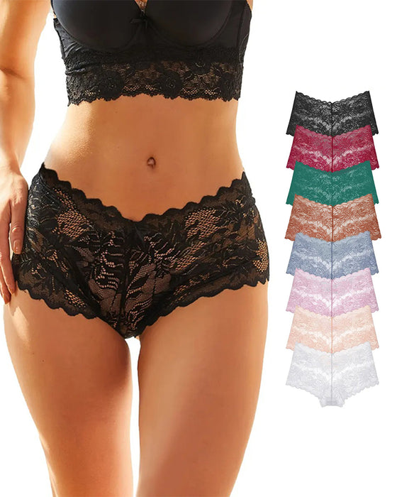 Dame 8-Pack Sexy V-Midje Kniplingscheeky-Trusse