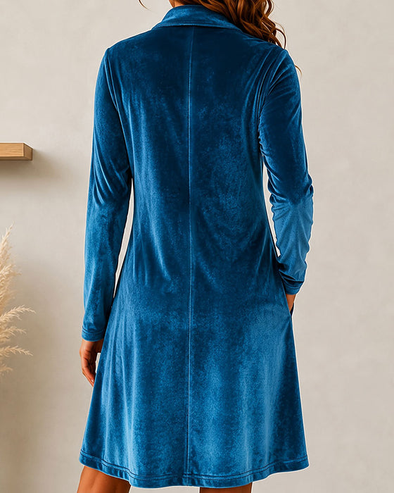 Kjole Knapp Solid Casual