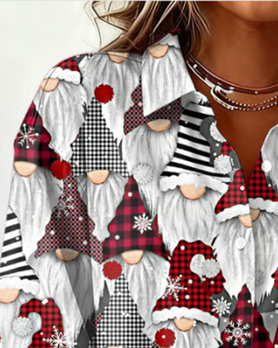 Skjorte Med Juletretrykk Og Reverskrage