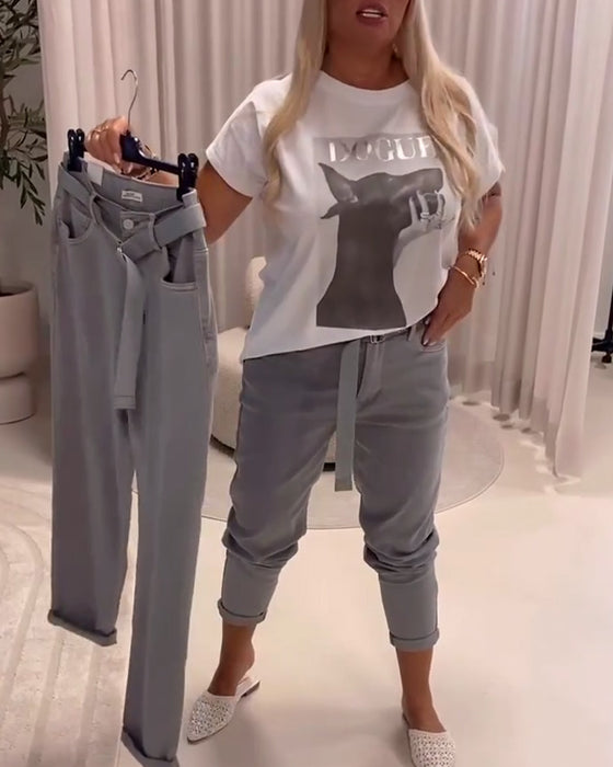 Bukser Elastiske Slim Fit Avslappede