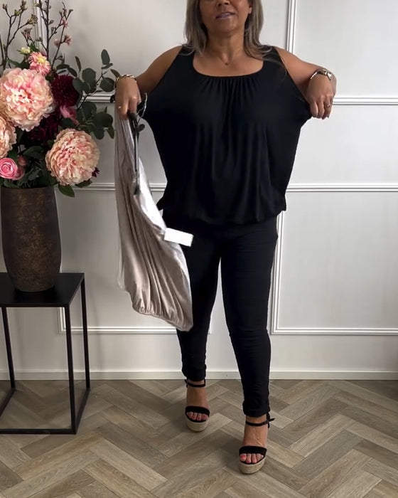 Topp Uten Ermer Ensfarget Foldet