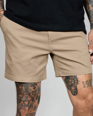 Herrer Shorts Strikk I Midjen Avslappnet Rett Ben