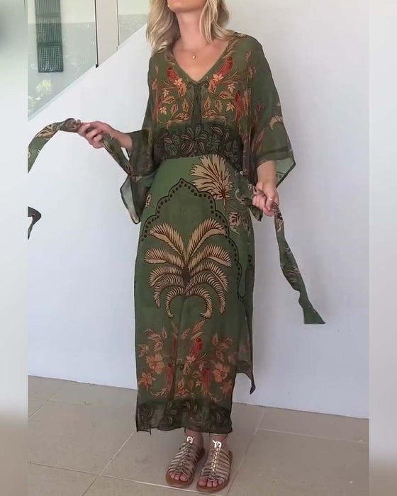 Kjole Trykt V-Hals Resort