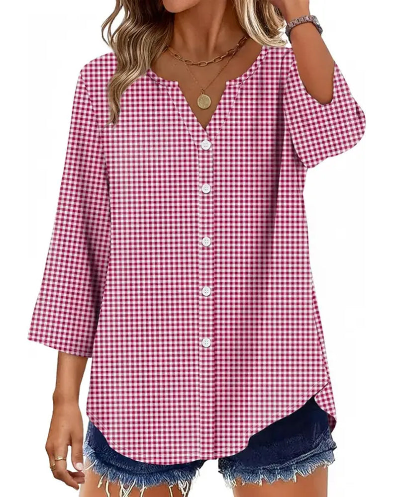 Bluse Prikket Trykk Loose Fit