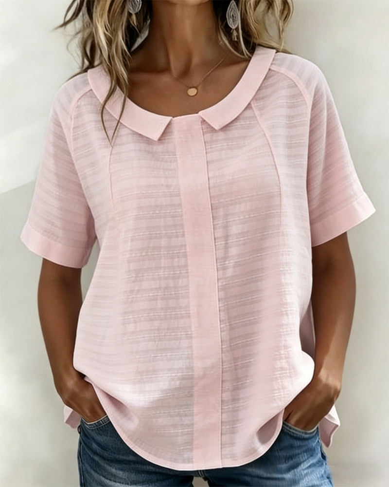 Bluse Teksturert Peter Pan Krage