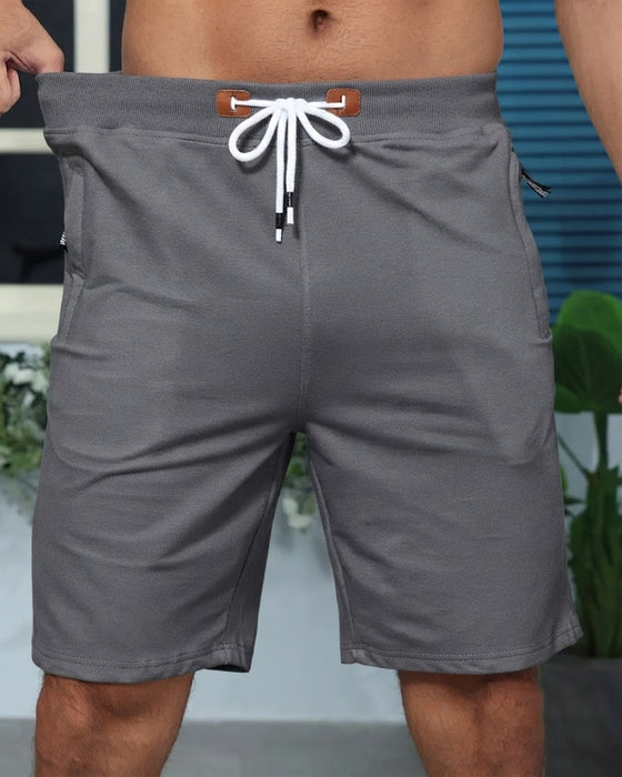 Shorts Elastisk Midje Snor Solid Farge Menn