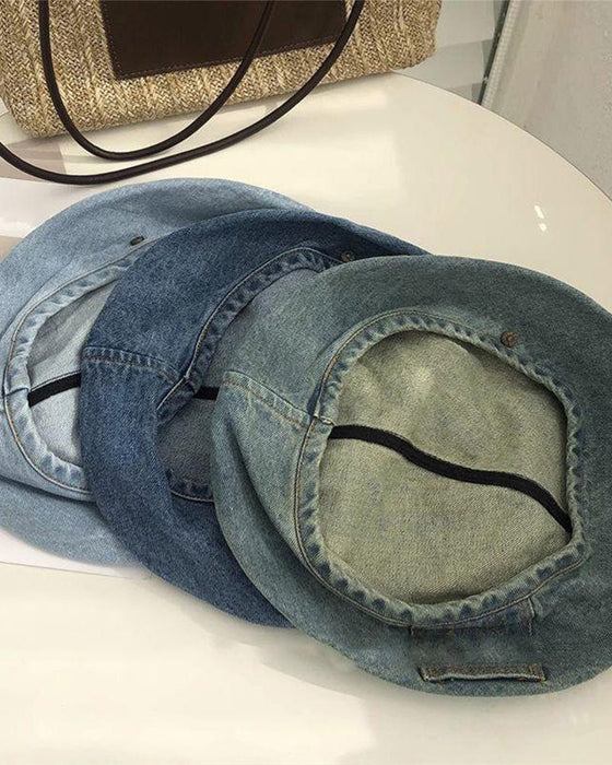 Beret Kvinner Vintage Denim