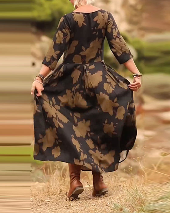 Kjole temperament retro trykt