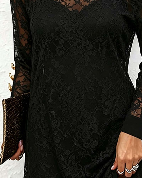 Kjole Gjennomsiktig Blonde En-Skulder