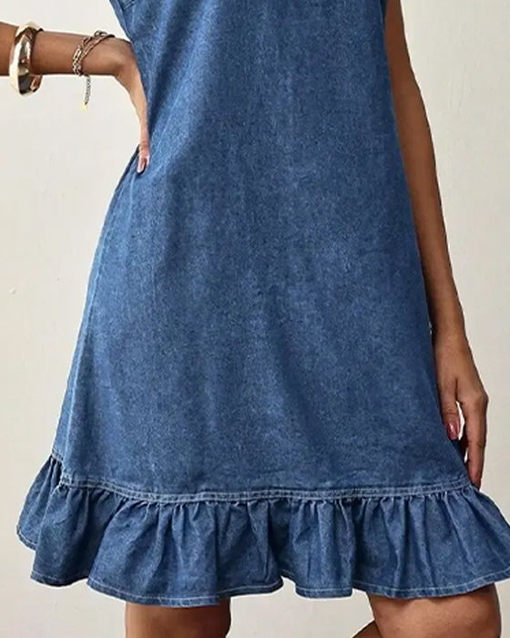 Kjoler Ermeløs Denim Havfrue Vest Kort