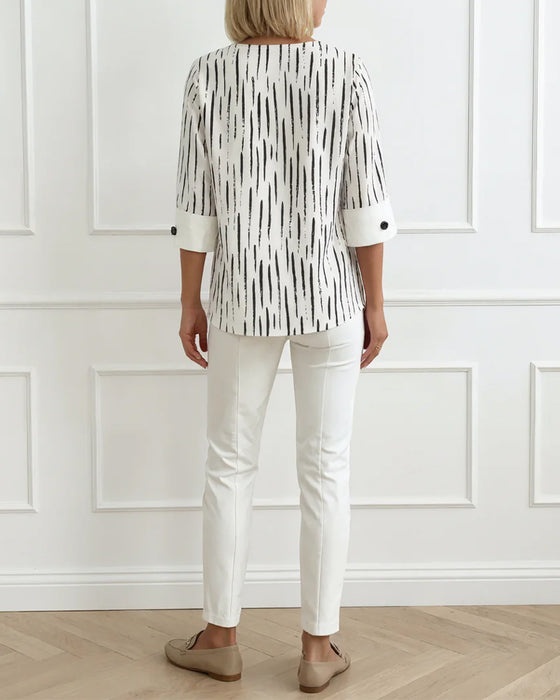 Bluse Linjetrykk 3/4-Erm
