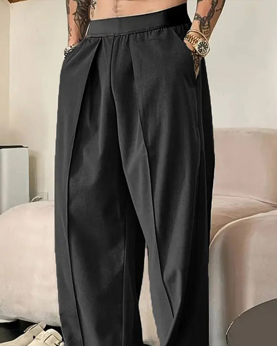 Bukse Fargeblokk Elastisk Midje Casual