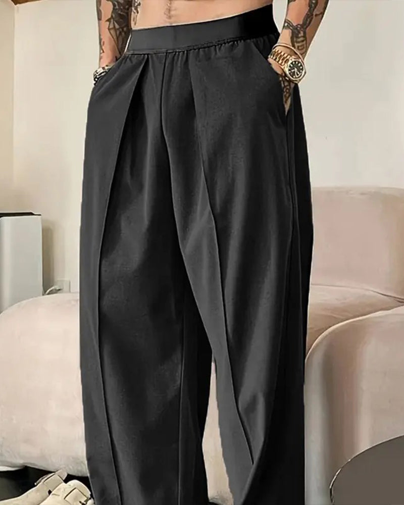 Bukse Fargeblokk Elastisk Midje Casual