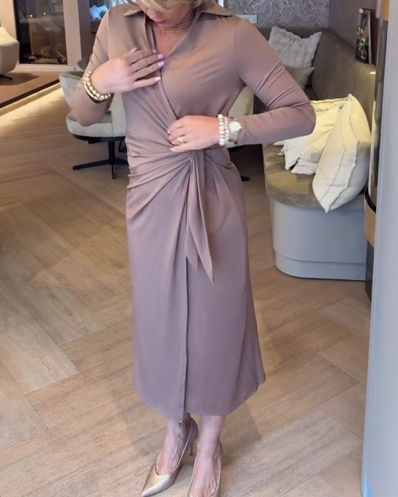 Kjole Stilig Ensfarget Midjestramming