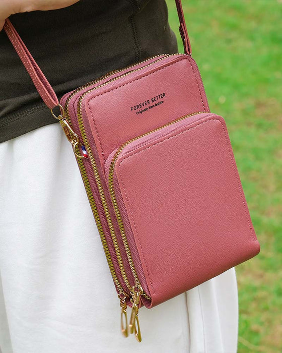Ensfarget Fashion Crossbody Telefonveske