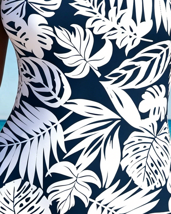 Ettstykke Tropisk Blad Trykk