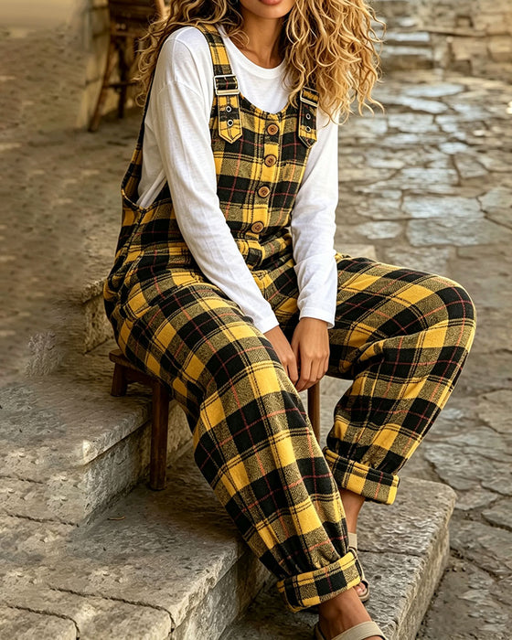 Kjeledress Rutete Knapp Lomme