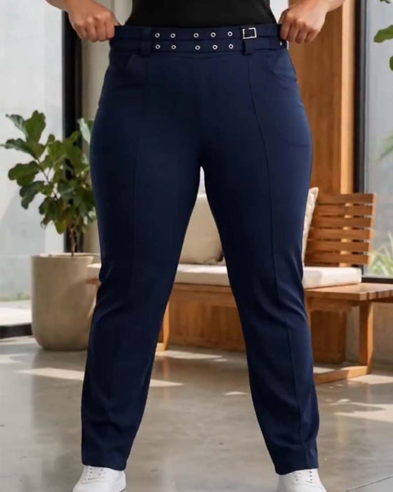 Bukser Stilige Høy Midje Slim Fit Lange