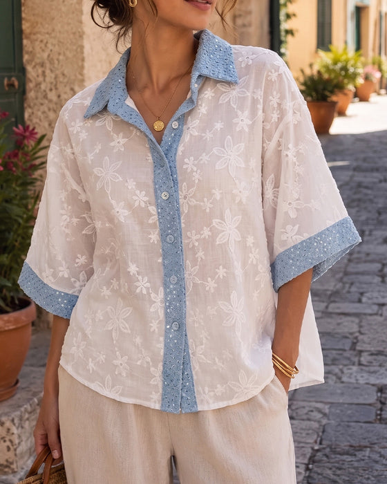 Bluse Halvermet Revers