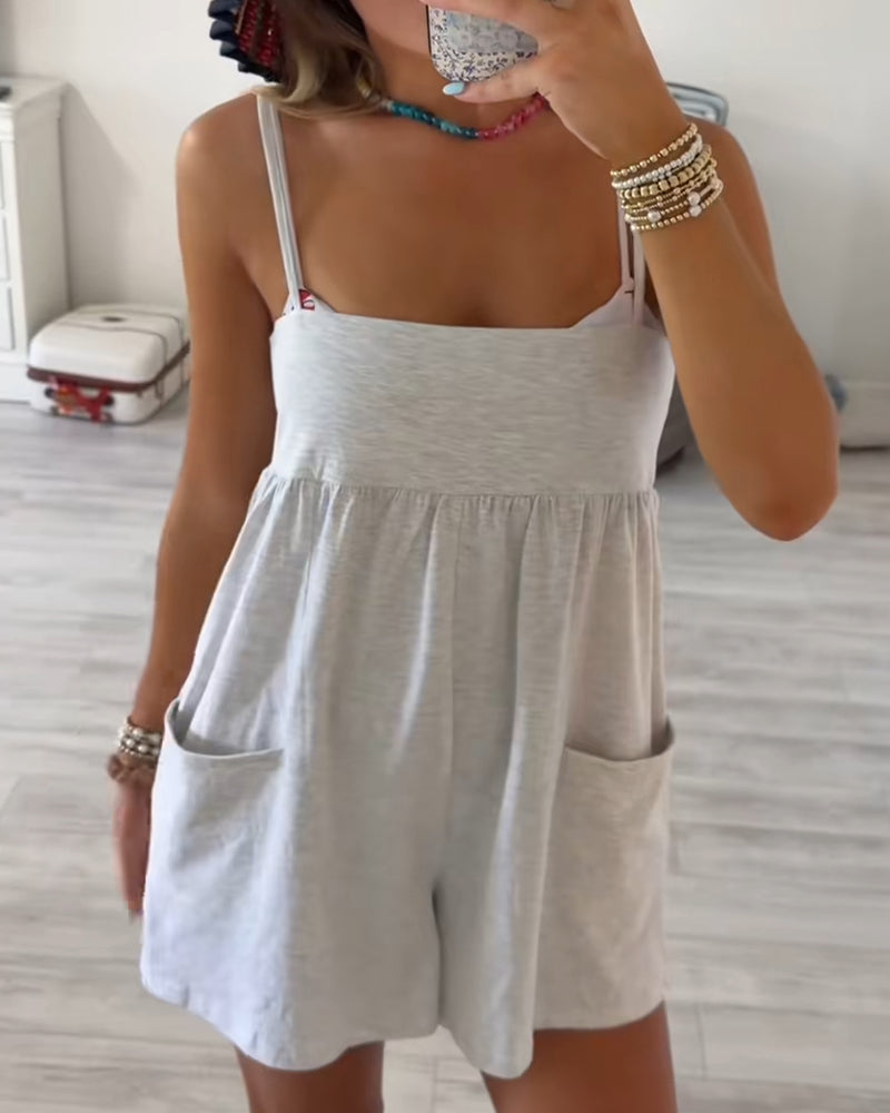 Romper Stroppet Dobbel Lomme Badetøy Coverup