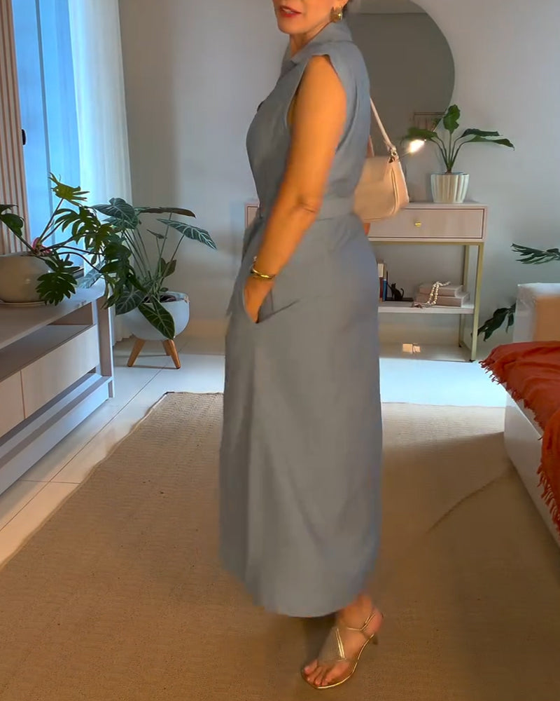 Kjole Elegant Jakkeslag Lang