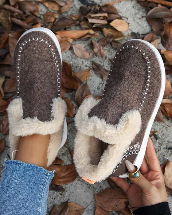 ❄️Dame Vinter Ankelstøvler Sklisikre Med Falsk Pelsfôr