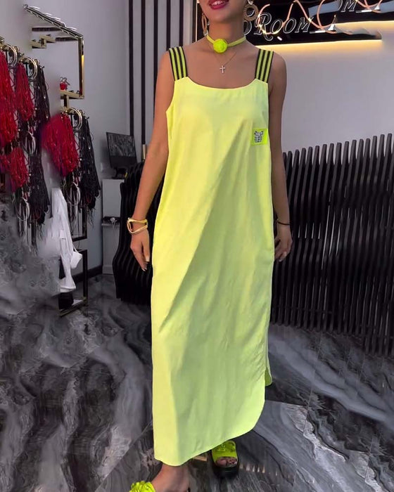 Kjole Med Spliced Suspender Løs