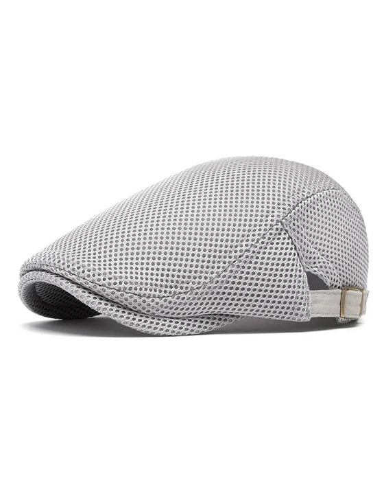 Menn Pustende Nett Flat Cap - Justerbar Newsboy Ivy Beret Sommerhatt