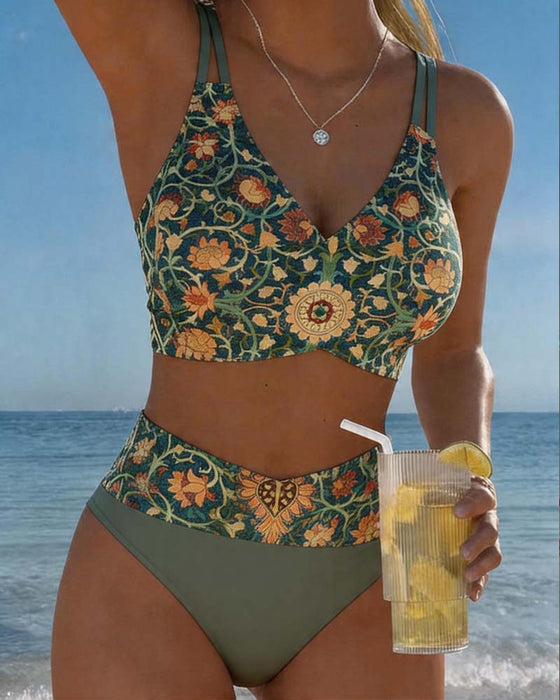 Bikini Vintage Blomstermønster Sexy