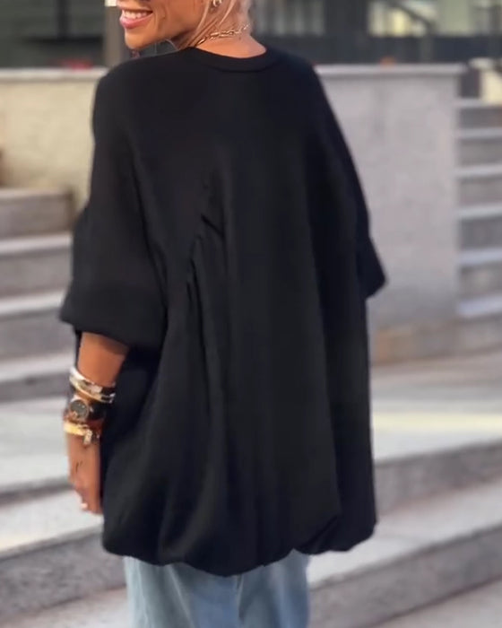 Sweatshirts Ensfarget Løs Uregelmessig