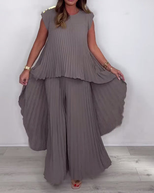 Dress Moteriktig Streetstil Ensfarget Todelt