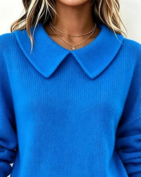 Pullover Peter Pan Krage Ensfarget