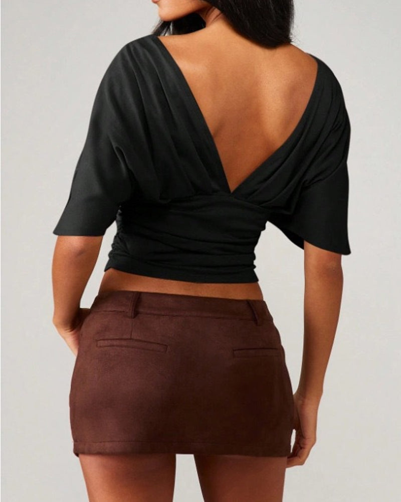 Topp V-Hals Flagermus Erme Midje Slips