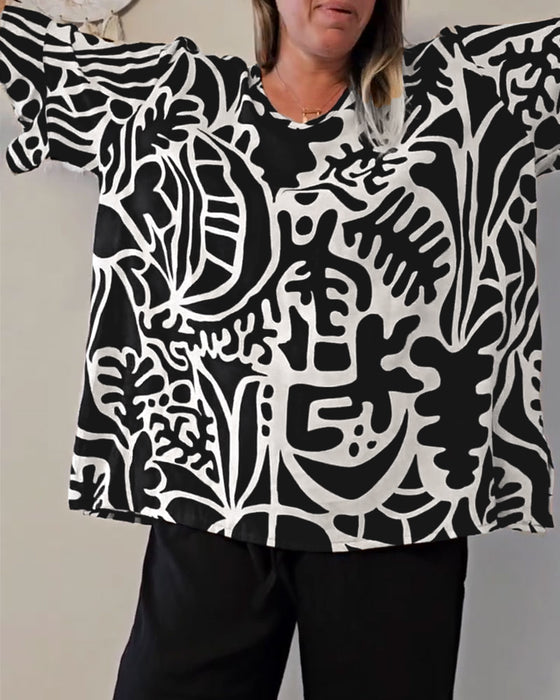 Topp Abstrakt Botanisk Print Løs