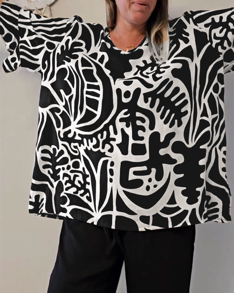 Topp Abstrakt Botanisk Print Løs