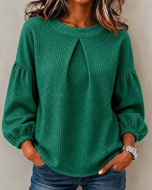 Genser Rund-Hals Rynket Puff-Erme