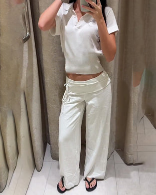 Bukse Ensfarget Snøring Breibein