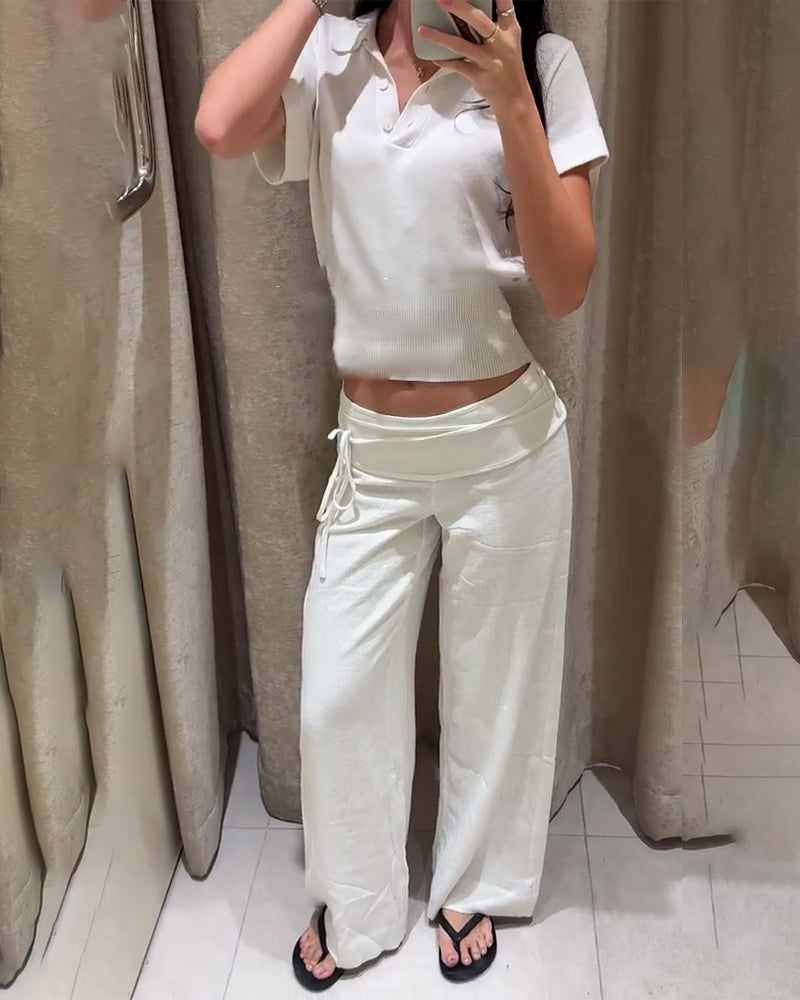 Bukse Ensfarget Snøring Breibein