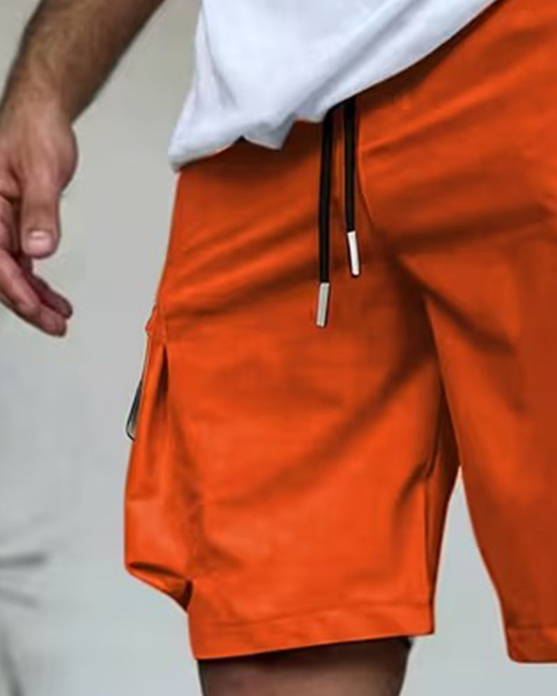 Herrer Bukse Ensfarget Loose Fit Kort Cargo