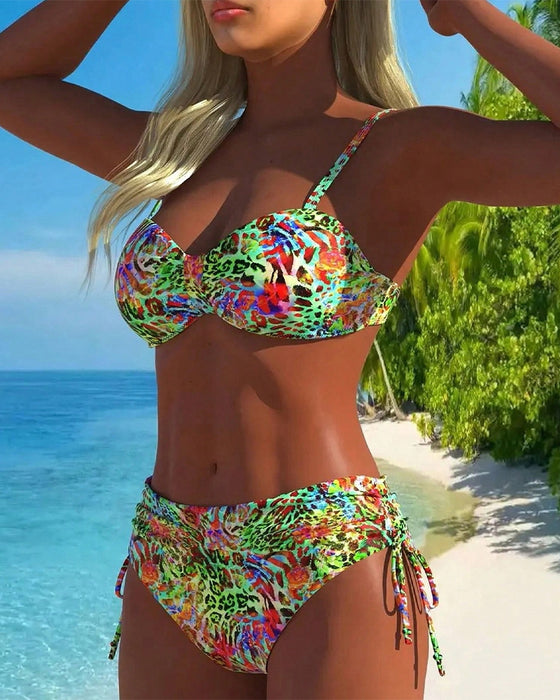 Øyenfangende Delte Badedrakt med Leopardmønster