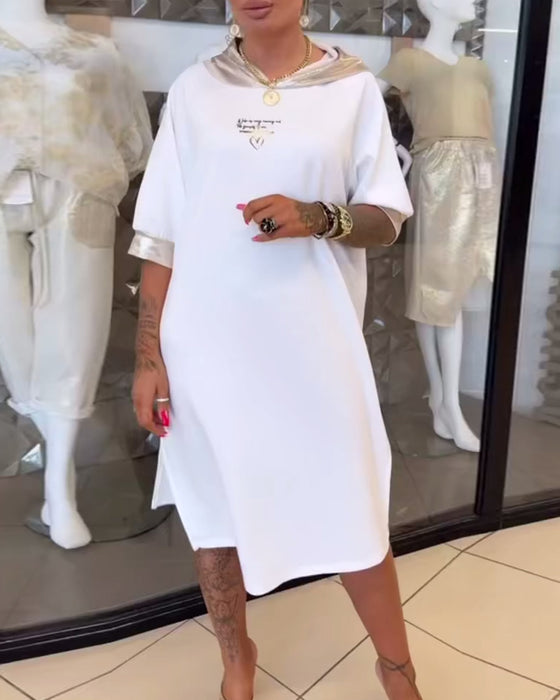 Kjole Hette Ensfarget Løs Splitt