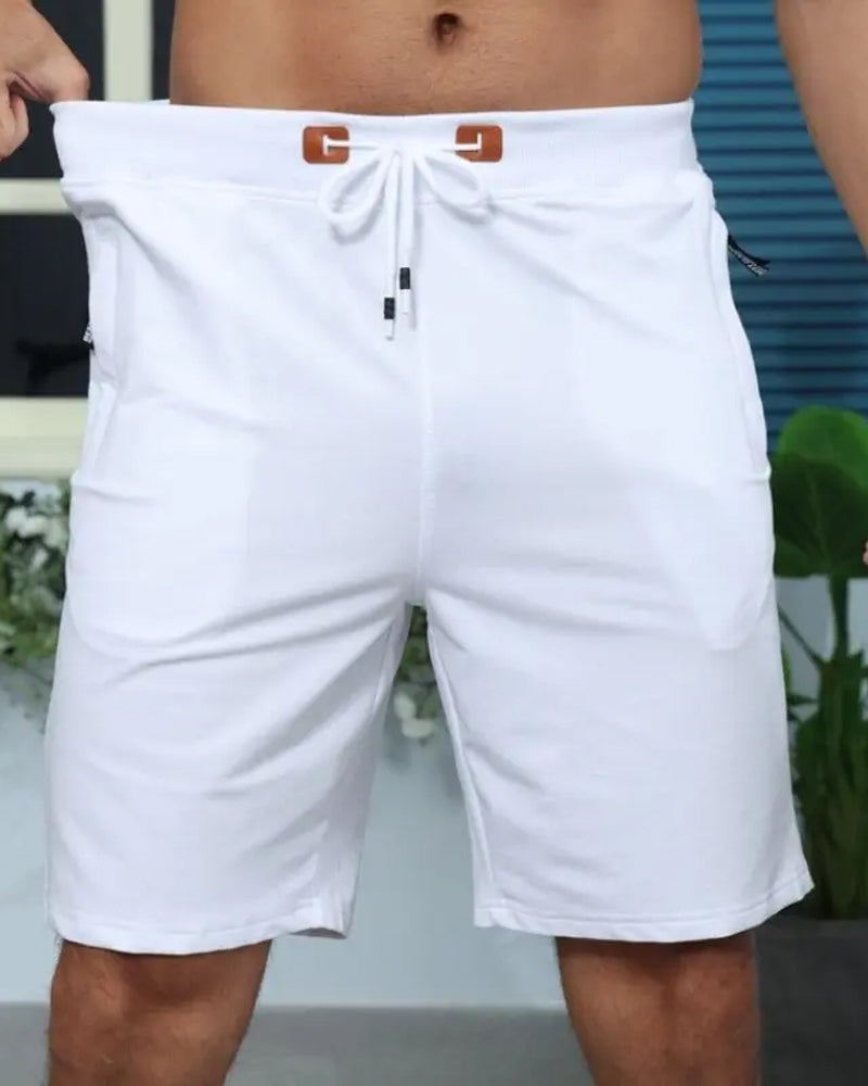 Shorts Elastisk Midje Snor Solid Farge Menn