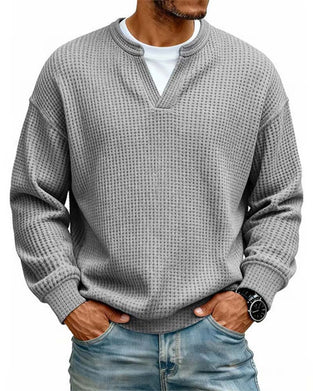 Sweatshirt Herre Rund Hals Falsk Lagdelt