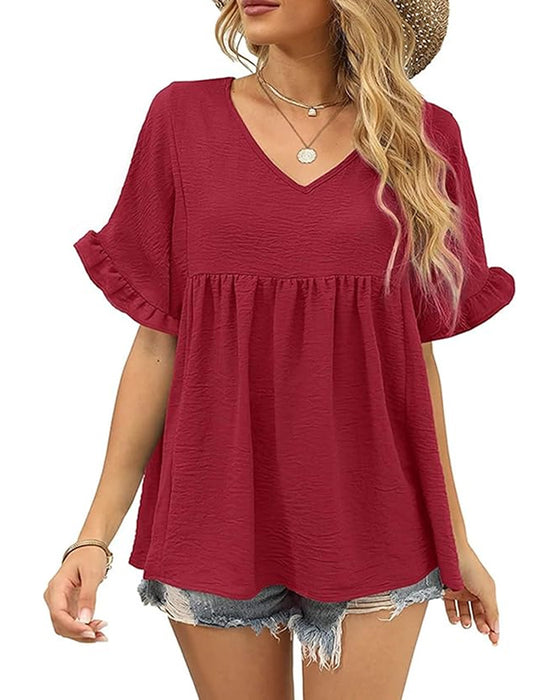 Bluse Avslappnet Rysje Loose Fit