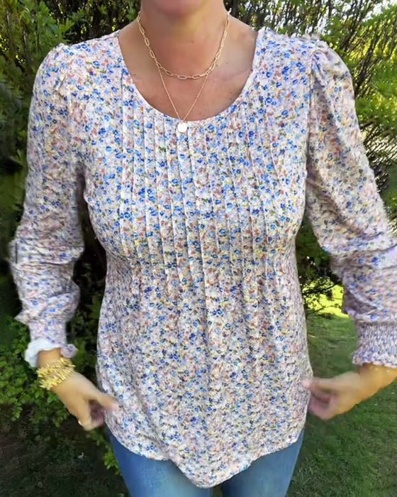 Puffermet Blomstret Rynket Topp
