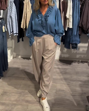 Bluse Rysj Kant Knyte Denim