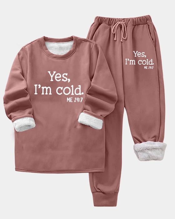 Fritidsbukser i fleece med bokstavtrykk