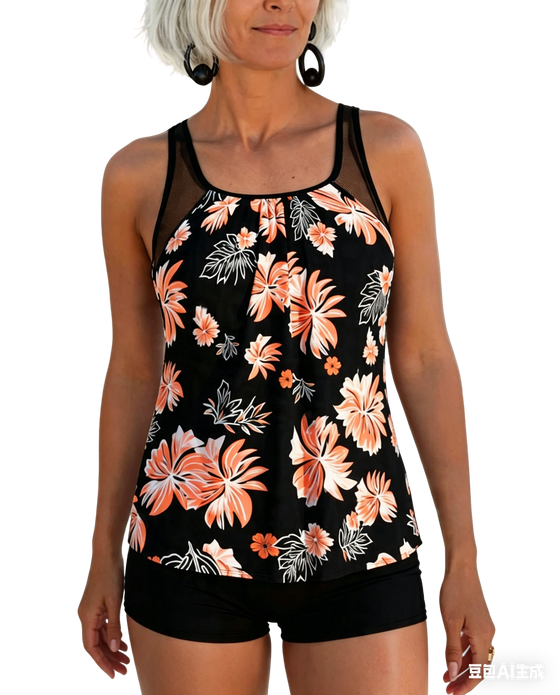 Tankini Mage-Dekkende Trykt