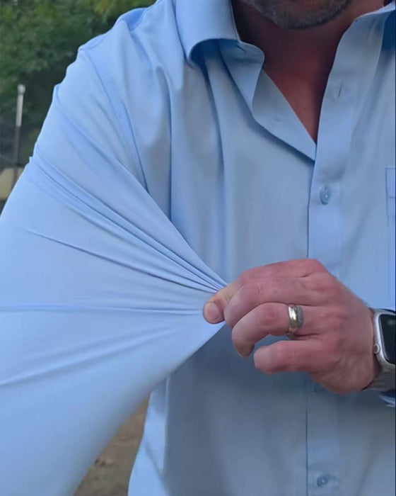 Skjorte Solid Casual Vanntett Stretch