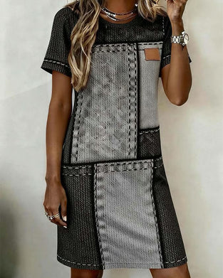 Kjole Retro Kortermet Rett